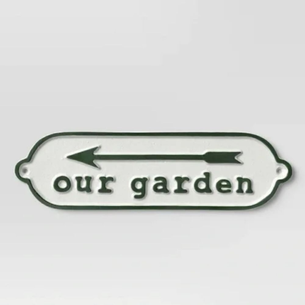 Our Garden Aluminum Wall Sign Green/White - Smith & Hawken™